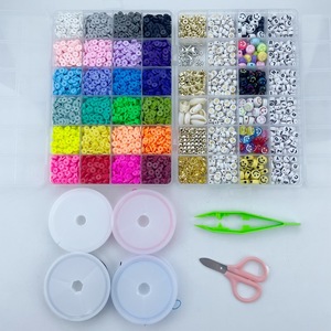 24 Color Mixed Round Polymer <b>Clay</b> <b>Beads</b> Ceramic Porcelain Jewelry Making <b>Kit</b> Pendant <b>Bracelet</b> Necklace - Product Image 2