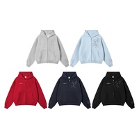 YOUMI ODM Streetwear Vente en gros Hiver Acid Wash Respirant Broderie DTG Léopard Heavyweight Zipup Hoodie Jacket