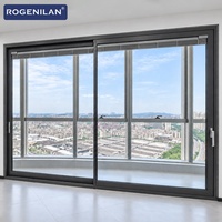Portes coulissantes en aluminium à rupture de pont thermique Rogenilan avec stores intégrés, triple vitrage, porte coulissante de balcon
