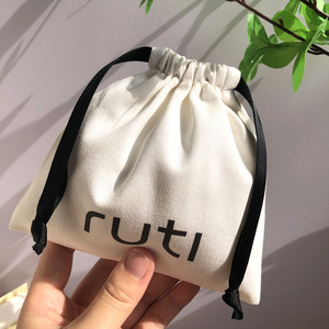 Sac à cordon en sergé de coton personnalisé, petit sac de luxe en sergé de coton, sachet de lavande pour bijoux, pochette d'emballage pour bijoux - Product Image 5