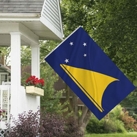 Bandera de Tokelau de 3x5 pies, poliéster de lujo resistente y duradero, para interiores/exteriores con rayas cosidas y ojales de latón