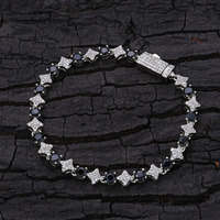 Collier Chaîne Tennis NUOYA 6mm Scintillant Diamanté avec Fermoir à Ressort, Zircon Rond Motif Étoile, Chaîne Iced Out, Bijoux Hip Hop