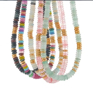 Collar Largo Bohemia de Acero Inoxidable con Baño de Oro Real de 18K PVD, No se Deslustra, con Cuentas de Cristal, Venta al por Mayor para Mujeres y Niñas - Product Image 5