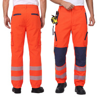 Pantalons de travail en nylon extensible à 4 sens avec bandes réfléchissantes haute visibilité personnalisées, pantalons cargo, pantalons de travail pour la route, uniformes personnalisés
