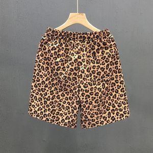 Pantalones Cortos de Verano para Hombre con Estampado de Leopardo, de Seda Helada de Secado Rápido, Ajuste Holgado, Transpirables, Mezcla de Algodón y Satén, de Cinco Puntos - Product Image 1
