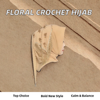 Hijab en Chiffon à Franges et Cristaux Lourds pour Femmes Musulmanes, Foulard Islamique Style Arabie Saoudite Dubaï, Écharpe de Fête Turque