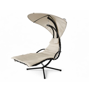 Chaise suspendue d'extérieur avec auvent, chaise longue rembourrée pour patio, chaise longue imperméable pour jardin, piscine, cour - Product Image 1
