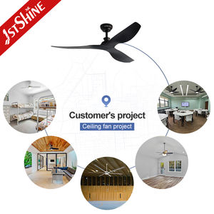 1stshine Ventilador de techo aspas de plástico ABS 52 pulgadas Ventilador de techo negro con aplicación y control remoto - Product Image 5