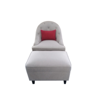 Ensemble de fauteuils d'appoint classiques pour salon et chambre à coucher, avec dossier haut et revêtement, et ottoman assorti