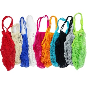 Sacs fourre-tout en coton réutilisables arc-en-ciel colorés, emballage pour légumes et fruits, grande capacité, pochette en filet, sac de courses personnalisable - Product Image 5