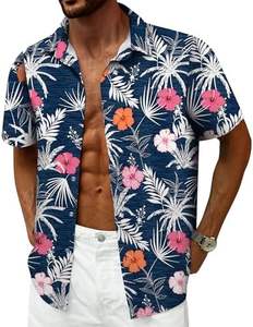 Camisa Hawaiana Casual para Hombre, Estilo Tropical 2025, Manga Corta con Botones, para Playa, Luau, <span class=keywords><strong>Aloha</strong></span>, Vacaciones, Crucero, con Estampado Floral - Product Image 3