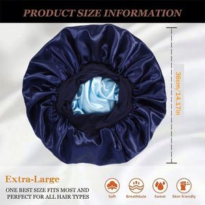 Paquete de 10 Gorros de Ducha Anchos de Color Sólido para Mujer, Aptos para Uso Diario, Gorro de Satén de Seda - Product Image 2
