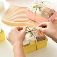 Boîtes à gâteaux en plastique en gros pour l'usine, emballage combiné, boîte à biscuits en papier, boîte à macarons, boîte à gâteaux avec couvercles en plastique transparent