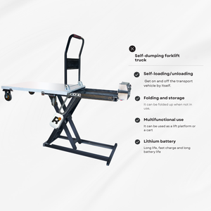 Risenmega Heavy Duty Lift xách tay điện xe đẩy thủy lực pin lithium 300 500kg 1.1m trong kho Nâng Nền tảng với CE - Product Image 2