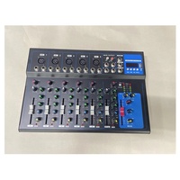 F seri 10 DSP konsol Mixer Audio MP3, Meja suara USB dengan tampilan LED dan lampu klip