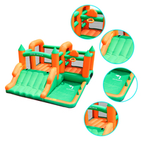 Structure gonflable Dolphin Stock Doctor en tissu Oxford, toboggan et château gonflable combinés, certifiée CE, capacité 4 personnes, 450W