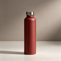 Botol air olahraga, Tumbler terisolasi dinding ganda, botol air olahraga Stainless Steel 1000ML/34OZ, tutup portabel, botol vakum mulut Tengah