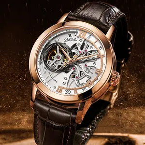 Newest Oblvlo Custom Saat Erkek Luxury Automatic Movement Hombre Skeleton Men's Relojs Wrist Mechanical Watch For Men