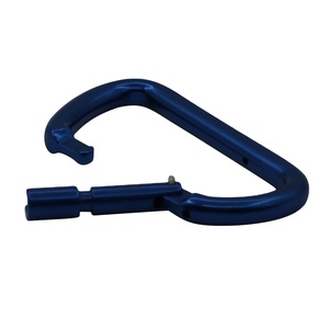 Blue Color Bright Cnc Machining Aluminum Alloy Profile Heavy Lock Aluminum Carabiner Clip Snap Hook