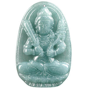 Pendentif en jadéite naturelle, signes du zodiaque, dieu gardien, accessoires de mode pour hommes et femmes, vente en gros de jade SX20 - Product Image 5