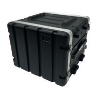 Boîtier de transport léger en plastique ABS rigide OEM 8U pour montage en rack, avec sac en filet zippé simple pour le rangement d'un amplificateur de puissance