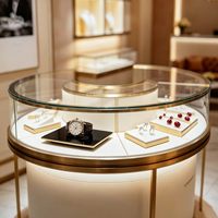 Vitrine d'exposition de bijoux LED personnalisée en verre pour comptoir de magasin de détail