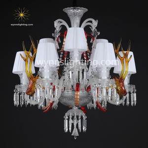 Lustre en cristal K9 <span class=keywords><strong>de</strong></span> luxe français, cerf rond, étrange, zenith, pendentif en verre, interrupteur, restaurant, <span class=keywords><strong>bar</strong></span>, comprend une ampoule électrique - Product Image 3