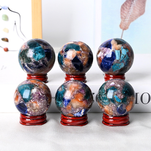 Wholesale Natural Gemstone <b>Crystal</b> Sphere Healing Hand Polished Apatite and Sun Stone Sphere - Product Image 3