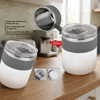 Mug à café isotherme à double paroi en acier inoxydable de 300 ml avec couvercle, design moderne et haut de gamme, tasse de voyage portable pour le bureau
