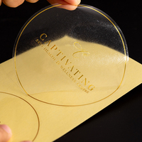 Autocollant Transparent Personnalisé avec Logo Dorure, Impression Auto-Adhésive Or Estampé en Relief, Étiquettes Rondes en Vinyle en Planche
