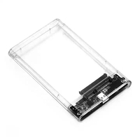 Estuche HDD para computadora portátil USB 3,1 transparente tipo C Carcasa móvil de estado sólido SSD de 2,5 pulgadas con adaptador SATA y caja