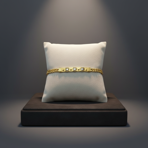 Bracelet élégant en or 22 carats avec un design carré et rectangulaire pour hommes et femmes, accessoires de mode - Product Image 6