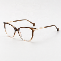 Lunettes optiques carrées pour femmes en TR90 avec détails de branches en métal, montures de lunettes en acétate pour femmes, montures optiques en TR90