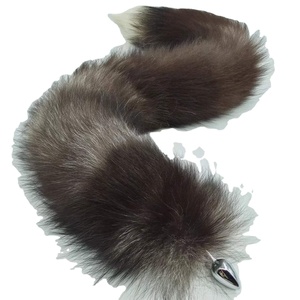 New <span class=keywords><strong>Real</strong></span> Black Fox Tail Anal Plug Casero Anal Juguetes sexuales masculinos - Product Image 5