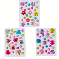 Autocollants décoratifs en strass acryliques autocollants, cristaux et diamants mélangés pour loisirs créatifs, scrapbooking, visage et ongles pour enfants