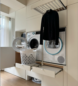 Armário Personalizado para Lavanderia com Espaço para Máquina de Lavar e Secar, Economia de Espaço para Unidade de Armazenamento de Lavanderia em Casa - Product Image 3