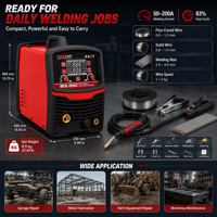 Nouvelle machine à souder OBO MIG-200C 4-en-1 200A 110V 220V sans gaz MIG MMA TIG à onduleur numérique portable pour la vente en gros
