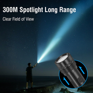 Lumen cao có thể sạc lại chiến thuật đèn pin 350lm Zoomable Hợp kim nhôm <span class=keywords><strong>Torch</strong></span> với Type-C sạc <span class=keywords><strong>300m</strong></span> dài phạm vi không thấm nước - Product Image 2