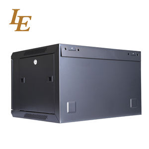 Rack de pared de una sola sección de 19 pulgadas, 4U 6U 9U 12U, 600 mm de ancho, 450 mm de profundidad, puerta de vidrio templado con tiras decorativas - Product Image 2