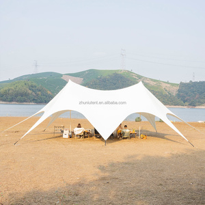 Carpa de marquesina elástica de dos o dos picos, tiendas de campaña grandes para fiestas, tiendas de campaña con protección solar, refugio solar para acampar al aire libre - Product Image 6