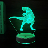 Lampe de nuit holographique 3D à prix de gros, rechargeable, à commande tactile, lampe décorative portable pour la chambre d'enfant, table de chevet