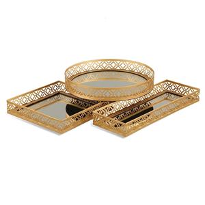 Plateau décoratif en métal élégant et durable Assiette de service de qualité alimentaire pour table basse Table à manger Décoration de bureau et d'hôtel - Product Image 1