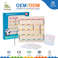 Planche à enfilage en bois Montessori, jeu de logique sensoriel pour la motricité fine et l'association de motifs, aide pédagogique éducative pour tout-petits