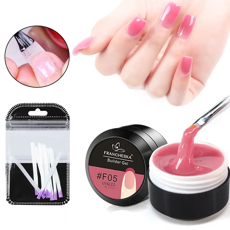 15 Farben Fast Quick Fiber Glass Base Gel und Nagel verlängerung sgel Set 15ml UV-LED Maniküre-Tool für Frauen Beauty Salon Nail Art