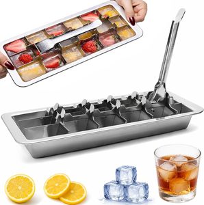 Bac à glaçons sphériques de qualité alimentaire à 12 cavités, moule à glaçons en acier inoxydable, bouteille à glaçons - Product Image 1