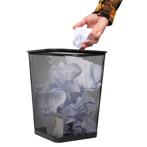 Hot Sale <strong>Office</strong> Waste Paper Basket High Quality Black <strong>Metal</strong> <strong>Mesh</strong> <strong>Square</strong> <strong>Trash</strong> Recycling Bin - Product Image 1