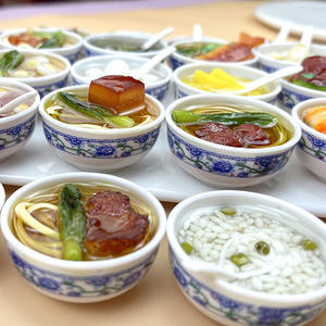 ชามก๋วยเตี๋ยวขนาดใหญ่4ซม. สำหรับเด็กของเล่นอาหารจำลองงานฝีมือสไตล์จีนยอดนิยม - Product Image 2