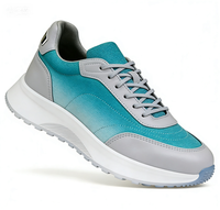 Zapatillas Deportivas Casuales de Malla Degradada Verde Azulado para Hombre, Ligeras, con Suela Gruesa y Cómodas para Caminar