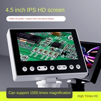 Microscope numérique électronique haute définition V16 avec écran LCD et éclairage à 8 LED pour la réparation de téléphones portables/montres et de cartes de circuits