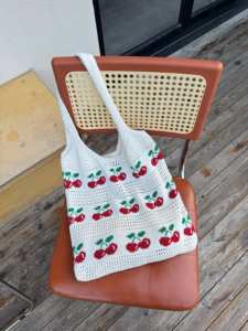 Sac fourre-tout <span class=keywords><strong>en</strong></span> laine tricotée au crochet portable grande capacité pour femmes, design personnalisé, mode hiver <span class=keywords><strong>automne</strong></span> printemps - Product Image 5